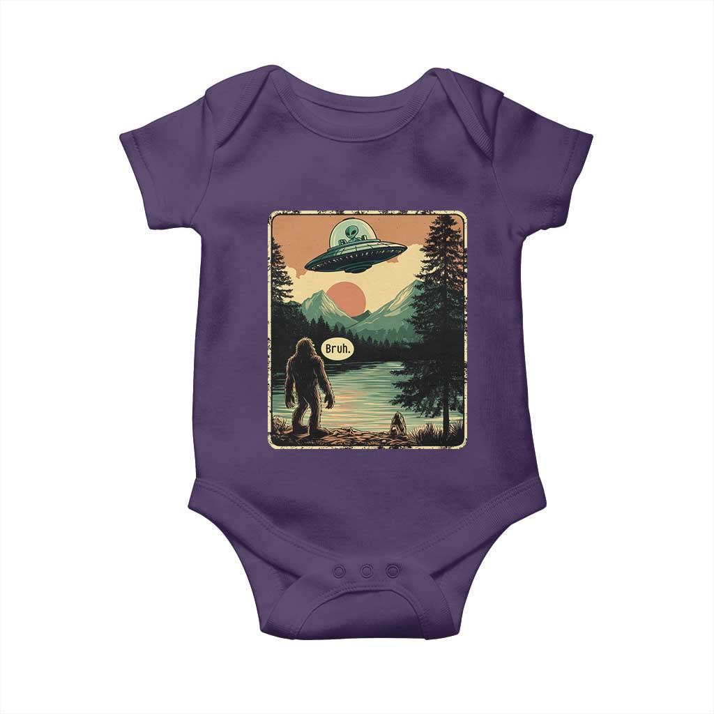 Funny Bigfoot Sasquatch Alien Spaceship UFO Introvert Bruh Baby Onesie - Wonder Print Shop