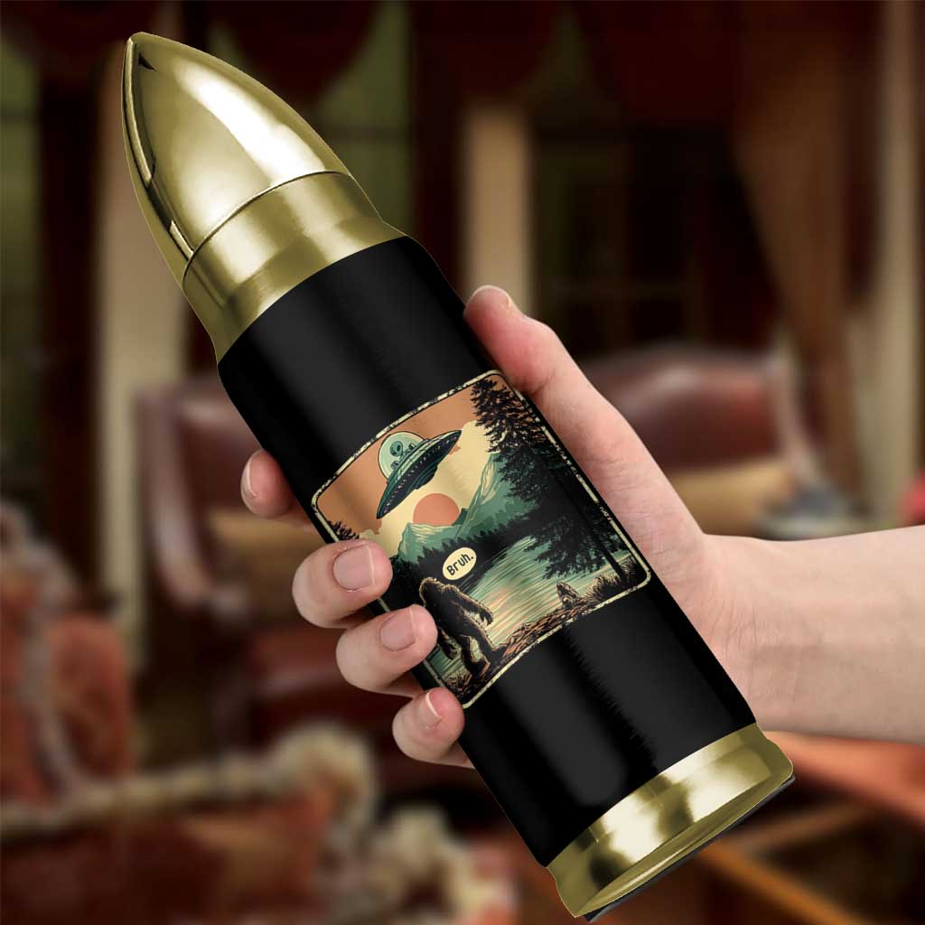 Funny Bigfoot Sasquatch Alien Spaceship UFO Introvert Bruh Bullet Tumbler - Wonder Print Shop