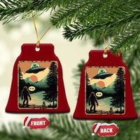 Funny Bigfoot Sasquatch Alien Spaceship UFO Introvert Bruh Ceramic Ornament - Wonder Print Shop