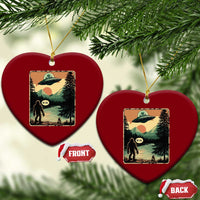 Funny Bigfoot Sasquatch Alien Spaceship UFO Introvert Bruh Ceramic Ornament - Wonder Print Shop
