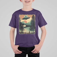 Funny Bigfoot Sasquatch Alien Spaceship UFO Introvert Bruh T Shirt For Kid - Wonder Print Shop