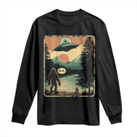 Funny Bigfoot Sasquatch Alien Spaceship UFO Introvert Bruh Long Sleeve Shirt - Wonder Print Shop