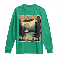 Funny Bigfoot Sasquatch Alien Spaceship UFO Introvert Bruh Long Sleeve Shirt - Wonder Print Shop