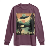 Funny Bigfoot Sasquatch Alien Spaceship UFO Introvert Bruh Long Sleeve Shirt - Wonder Print Shop