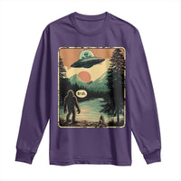Funny Bigfoot Sasquatch Alien Spaceship UFO Introvert Bruh Long Sleeve Shirt - Wonder Print Shop