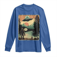 Funny Bigfoot Sasquatch Alien Spaceship UFO Introvert Bruh Long Sleeve Shirt - Wonder Print Shop