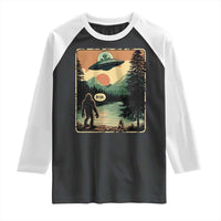 Funny Bigfoot Sasquatch Alien Spaceship UFO Introvert Bruh Raglan Shirt - Wonder Print Shop