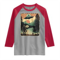 Funny Bigfoot Sasquatch Alien Spaceship UFO Introvert Bruh Raglan Shirt - Wonder Print Shop