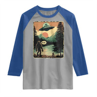 Funny Bigfoot Sasquatch Alien Spaceship UFO Introvert Bruh Raglan Shirt - Wonder Print Shop