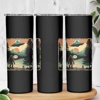 Funny Bigfoot Sasquatch Alien Spaceship UFO Introvert Bruh Skinny Tumbler - Wonder Print Shop