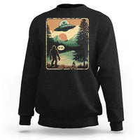 Funny Bigfoot Sasquatch Alien Spaceship UFO Introvert Bruh Sweatshirt - Wonder Print Shop