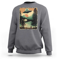 Funny Bigfoot Sasquatch Alien Spaceship UFO Introvert Bruh Sweatshirt - Wonder Print Shop