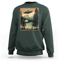Funny Bigfoot Sasquatch Alien Spaceship UFO Introvert Bruh Sweatshirt - Wonder Print Shop