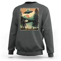 Funny Bigfoot Sasquatch Alien Spaceship UFO Introvert Bruh Sweatshirt - Wonder Print Shop