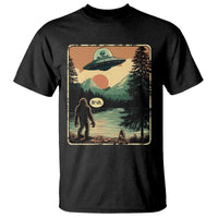 Funny Bigfoot Sasquatch Alien Spaceship UFO Introvert Bruh T Shirt - Wonder Print Shop