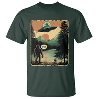 Funny Bigfoot Sasquatch Alien Spaceship UFO Introvert Bruh T Shirt - Wonder Print Shop