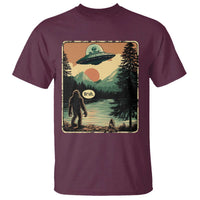 Funny Bigfoot Sasquatch Alien Spaceship UFO Introvert Bruh T Shirt - Wonder Print Shop