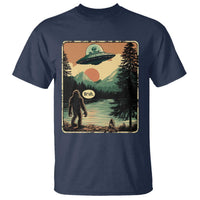 Funny Bigfoot Sasquatch Alien Spaceship UFO Introvert Bruh T Shirt - Wonder Print Shop