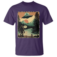 Funny Bigfoot Sasquatch Alien Spaceship UFO Introvert Bruh T Shirt - Wonder Print Shop