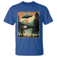 Funny Bigfoot Sasquatch Alien Spaceship UFO Introvert Bruh T Shirt - Wonder Print Shop