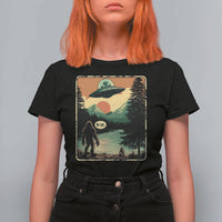 Funny Bigfoot Sasquatch Alien Spaceship UFO Introvert Bruh T Shirt For Women - Wonder Print Shop