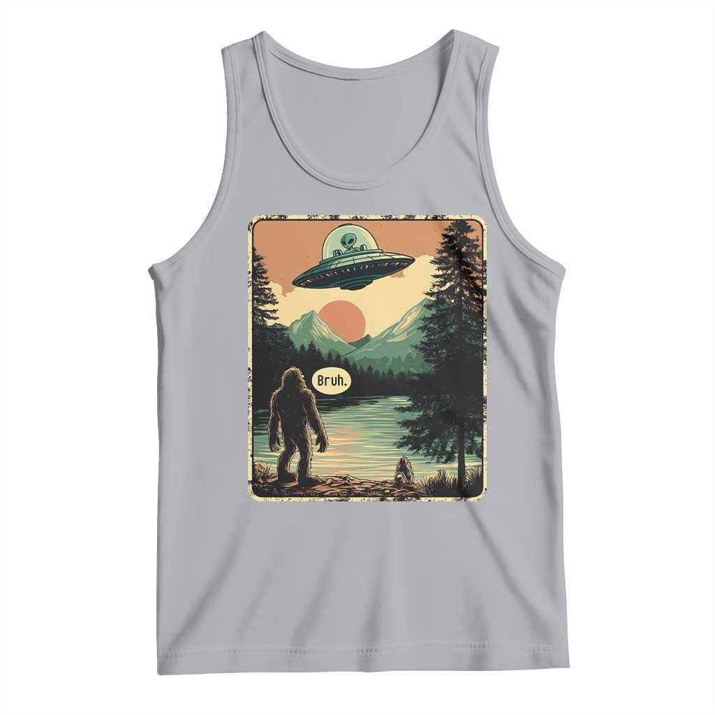 Funny Bigfoot Sasquatch Alien Spaceship UFO Introvert Bruh Tank Top - Wonder Print Shop