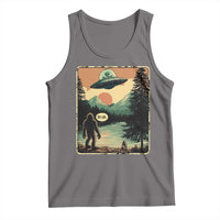 Funny Bigfoot Sasquatch Alien Spaceship UFO Introvert Bruh Tank Top - Wonder Print Shop