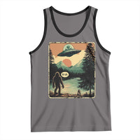 Funny Bigfoot Sasquatch Alien Spaceship UFO Introvert Bruh Tank Top - Wonder Print Shop
