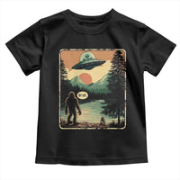 Funny Bigfoot Sasquatch Alien Spaceship UFO Introvert Bruh Toddler T Shirt - Wonder Print Shop