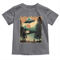 Funny Bigfoot Sasquatch Alien Spaceship UFO Introvert Bruh Toddler T Shirt - Wonder Print Shop
