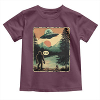 Funny Bigfoot Sasquatch Alien Spaceship UFO Introvert Bruh Toddler T Shirt - Wonder Print Shop
