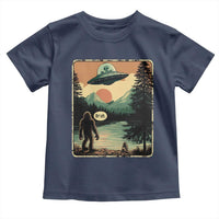 Funny Bigfoot Sasquatch Alien Spaceship UFO Introvert Bruh Toddler T Shirt - Wonder Print Shop
