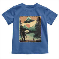 Funny Bigfoot Sasquatch Alien Spaceship UFO Introvert Bruh Toddler T Shirt - Wonder Print Shop