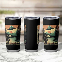 Funny Bigfoot Sasquatch Alien Spaceship UFO Introvert Bruh Tumbler Cup - Wonder Print Shop