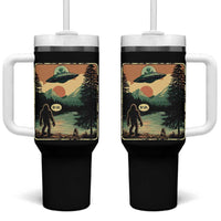 Funny Bigfoot Sasquatch Alien Spaceship UFO Introvert Bruh Tumbler With Handle - Wonder Print Shop