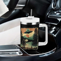 Funny Bigfoot Sasquatch Alien Spaceship UFO Introvert Bruh Tumbler With Handle - Wonder Print Shop