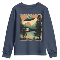 Funny Bigfoot Sasquatch Alien Spaceship UFO Introvert Bruh Youth Sweatshirt - Wonder Print Shop