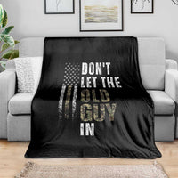Funny Dont Let The Old Guy In Throw Blanket Vintage Camo American Flag - Wonder Print Shop