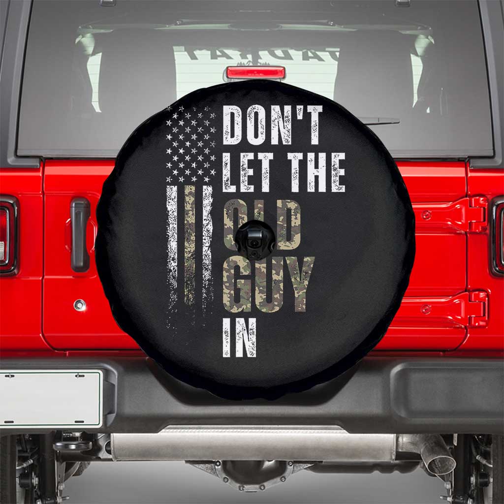 Funny Dont Let The Old Guy In Spare Tire Cover Vintage Camo American Flag - Wonder Print Shop