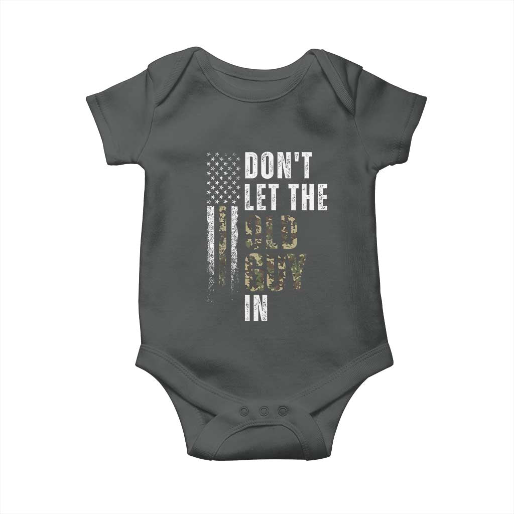 Funny Dont Let The Old Guy In Baby Onesie Vintage Camo American Flag - Wonder Print Shop