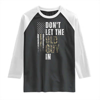 Funny Dont Let The Old Guy In Raglan Shirt Vintage Camo American Flag - Wonder Print Shop