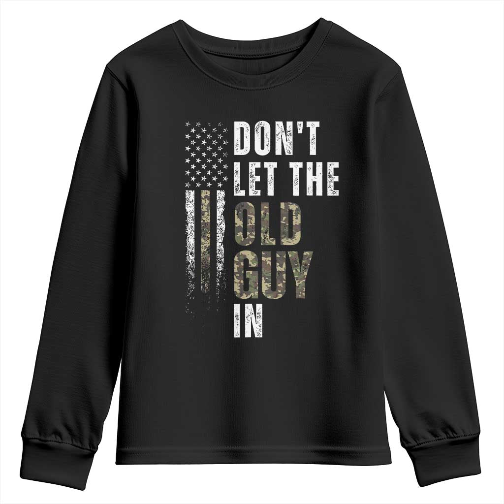 Funny Dont Let The Old Guy In Youth Sweatshirt Vintage Camo American Flag - Wonder Print Shop