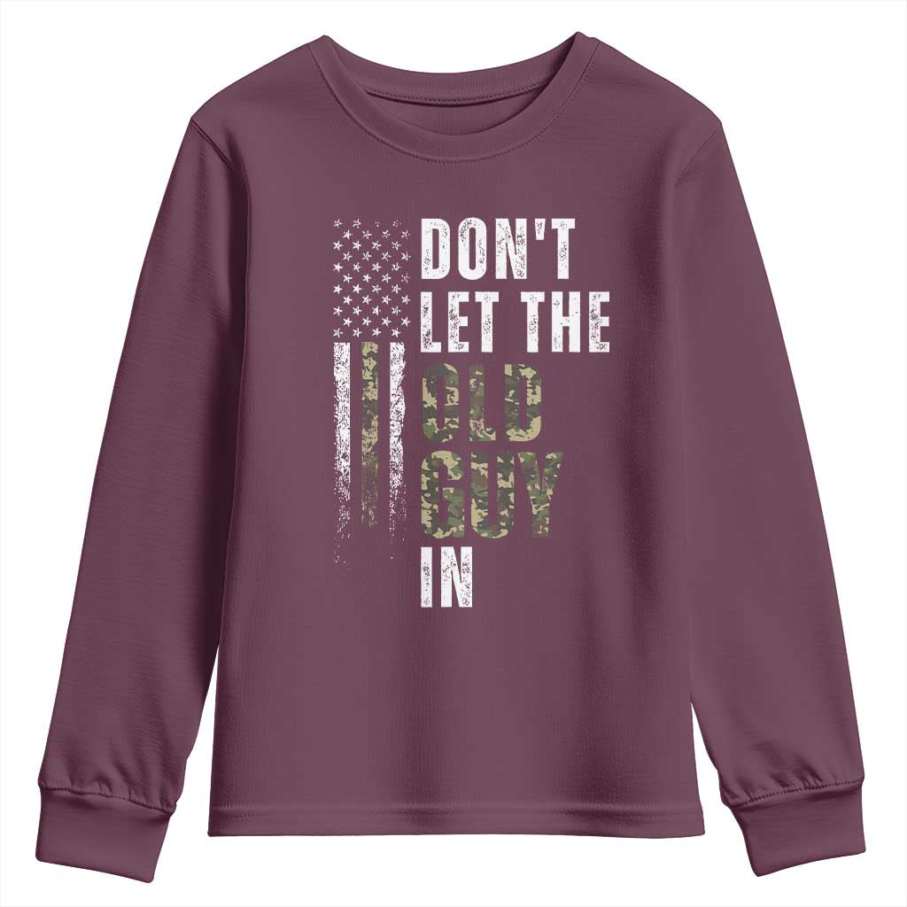 Funny Dont Let The Old Guy In Youth Sweatshirt Vintage Camo American Flag - Wonder Print Shop