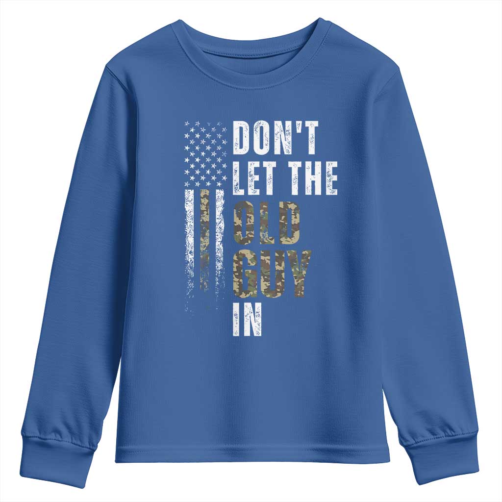 Funny Dont Let The Old Guy In Youth Sweatshirt Vintage Camo American Flag - Wonder Print Shop