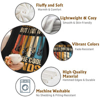 Funny I May Be Old But I Got To See All The Cool Bands Throw Blanket Guitar - Wonder Print Shop