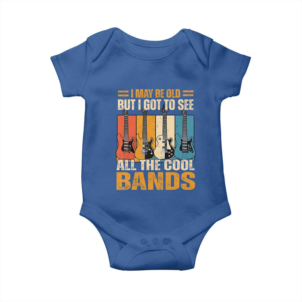 Funny I May Be Old But I Got To See All The Cool Bands Baby Onesie Guitar - Wonder Print Shop