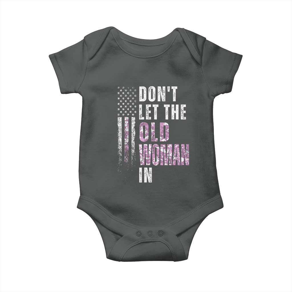 Funny Dont Let The Old Woman In Baby Onesie Vintage Pink Camo American Flag - Wonder Print Shop