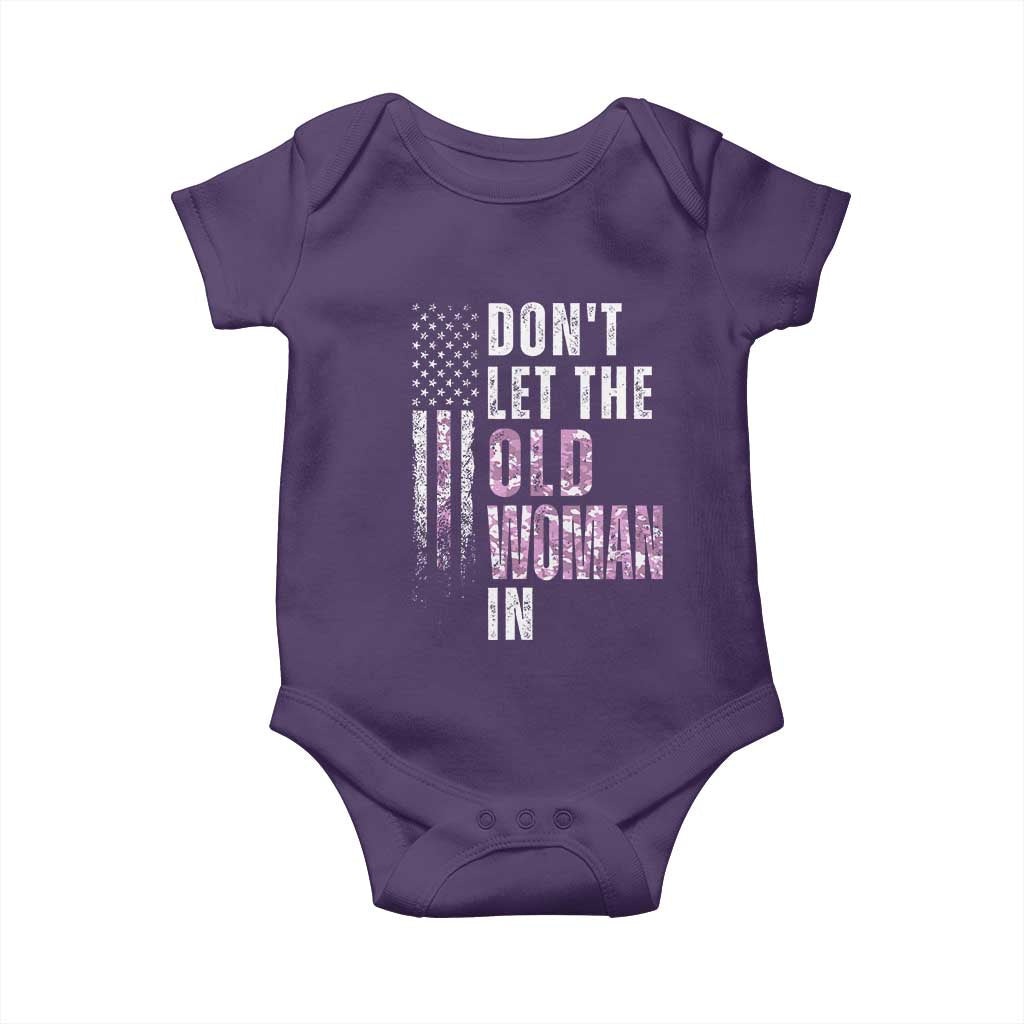 Funny Dont Let The Old Woman In Baby Onesie Vintage Pink Camo American Flag - Wonder Print Shop