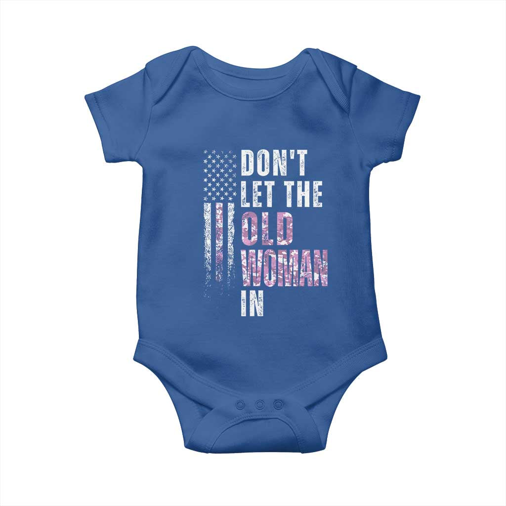 Funny Dont Let The Old Woman In Baby Onesie Vintage Pink Camo American Flag - Wonder Print Shop