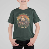 All Animals Are Pettable Some Only Once T Shirt For Kid Retro Wild Animals